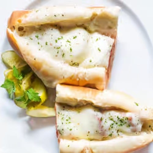 Homemade Meatball Parmigiana Sub.