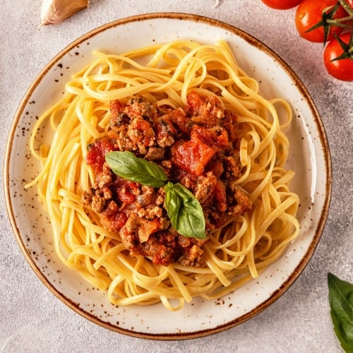 Pasta (Your Choice) W/Bolognese Sauce.