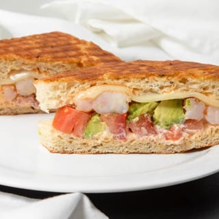 Shrimp and Avocado Panini Sandwich