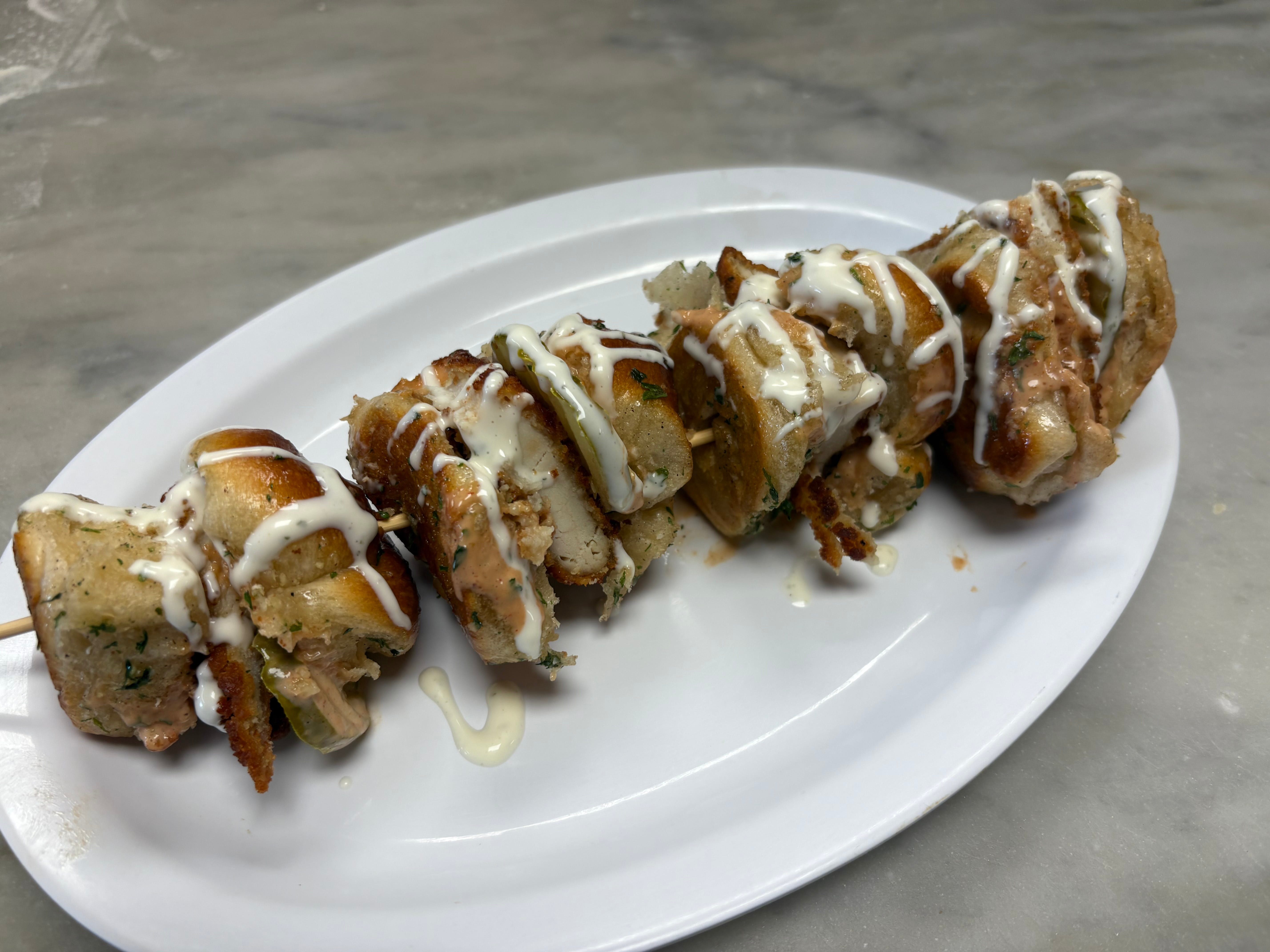 Garlic Knot Chicken Slider.