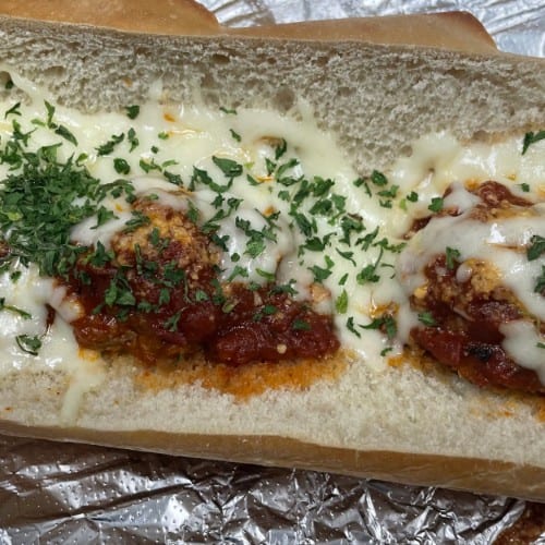 Meatball Parmigiana Sub.