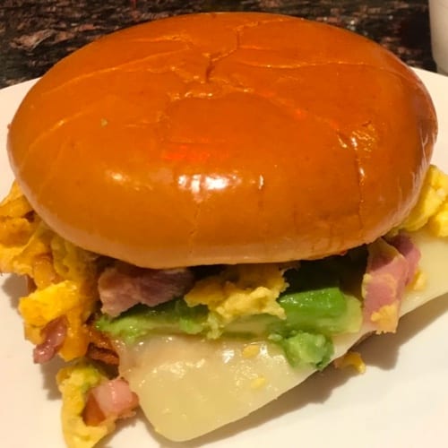 Chicken Sausage Brioche Sandwich.