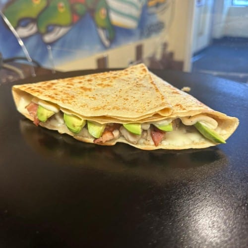 Chicken, Bacon and Avocado Crepe.