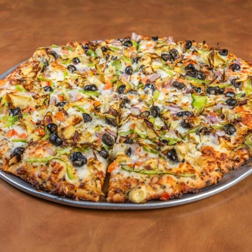 Vegetarian Greek Pizza.