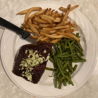 Flat Iron Steak meal