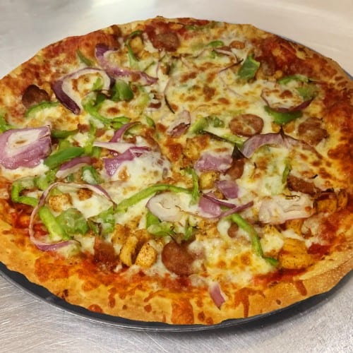Louisiana Spicy Cajun Pizza.