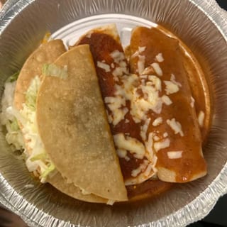 29. Beef Burrito, Chicken Enchilada & 2 Tacos