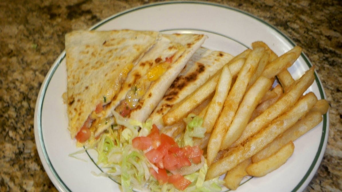 Kids Cheese Quesadilla Lunch.