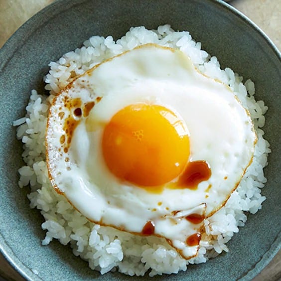 Sunny Side up Egg on Rice.