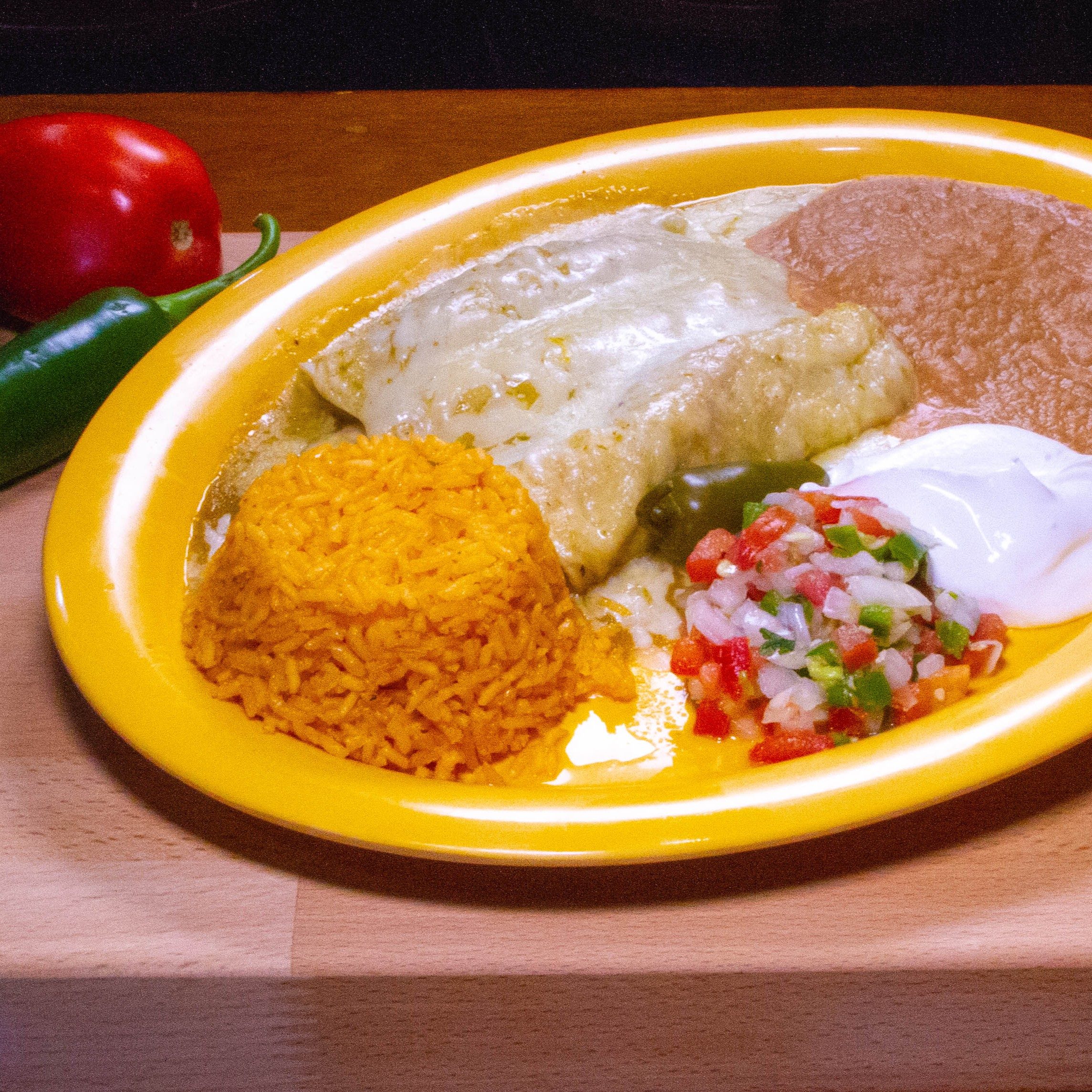 Green Enchilada Plate.