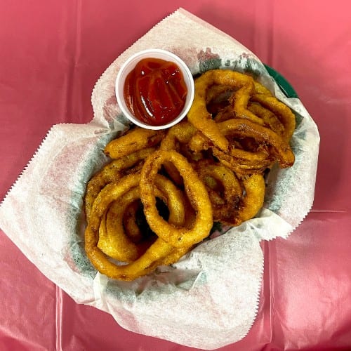 Basket of Onion Rings.
