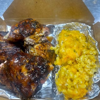 Jerk Chicken and Mac Cheese 