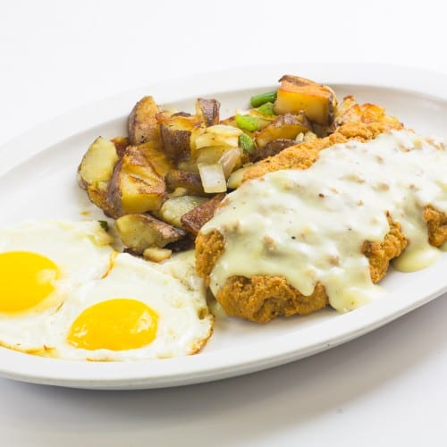 Country Fried Steak & Eggs Breakfast.