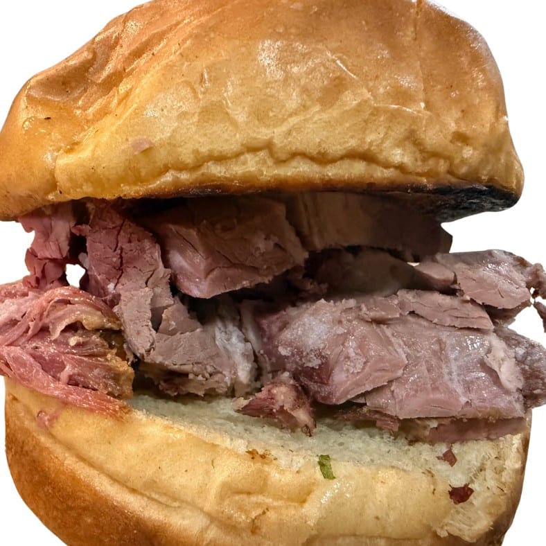 Chopped Brisket Sandwich.