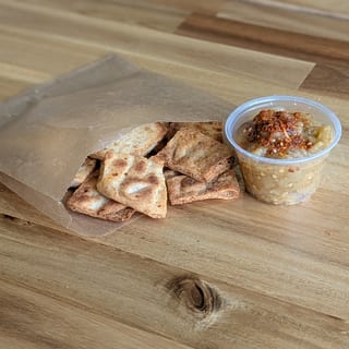 NaanCrisps + Smoky Eggplant Dip