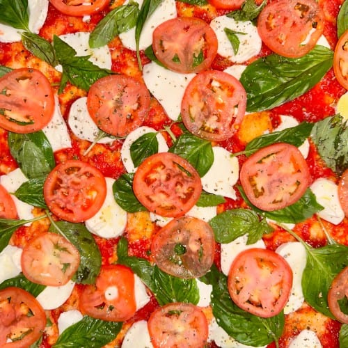 Fresh Mozzarella Pizza.