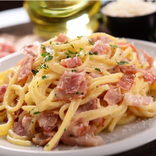Creamy Pasta Carbonara.