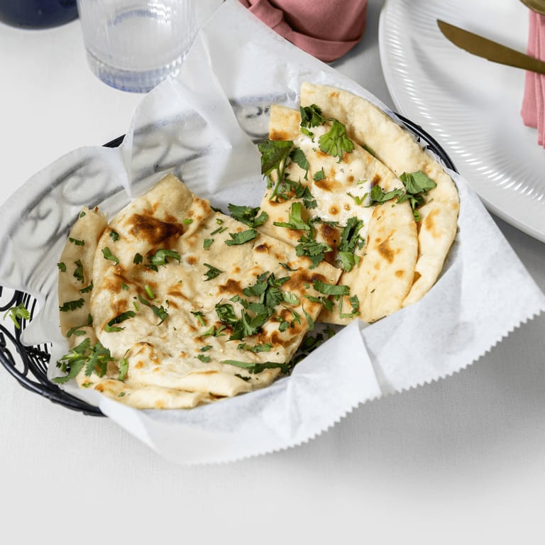Delicious Butter Naan and Indian Cuisine