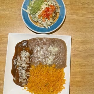 H. One Beef Enchilada & One Beef Tostada Combo