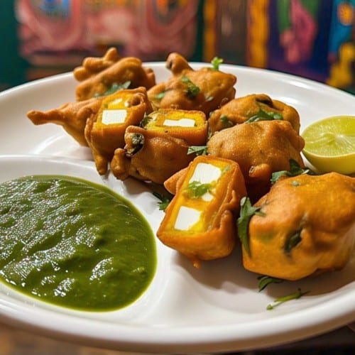 Paneer pakoras (cottage cheese).
