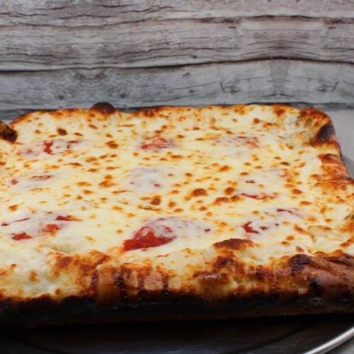 Small 4 Square Slices Sicilian (8x8 in) Cheese Pizza.