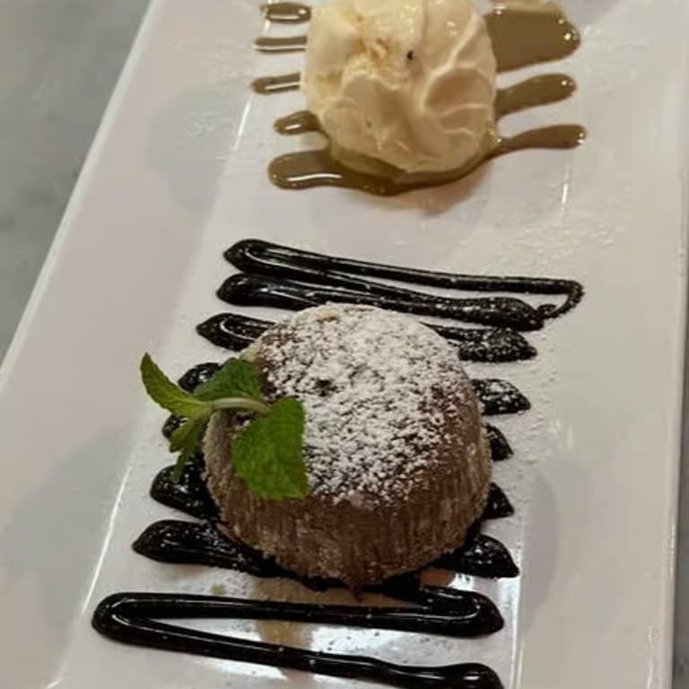 Molten chocolate cake.