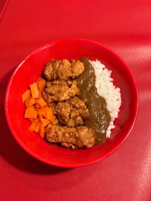 Chicken Karage Curry Sauce.