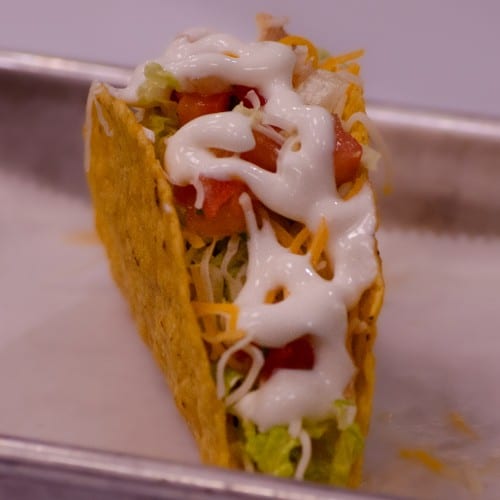 Hard Chicken Tinga Taco.