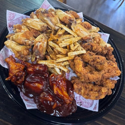 Family Wings (20) & Tenders (10) Feast With Tots or Fries.