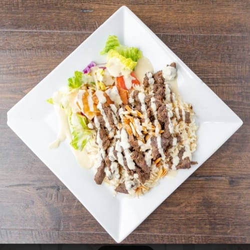 Beef Shawarma Rice Bowl.