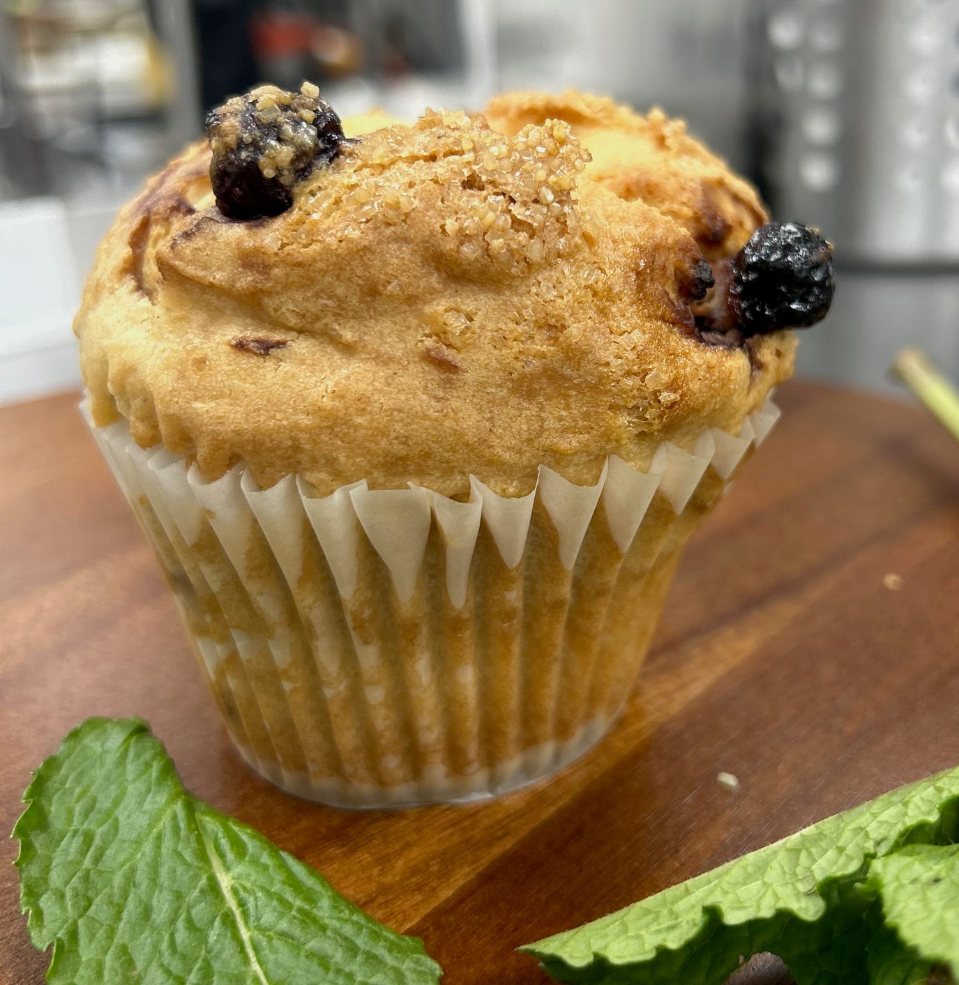 Muffin with Butter & Jam.