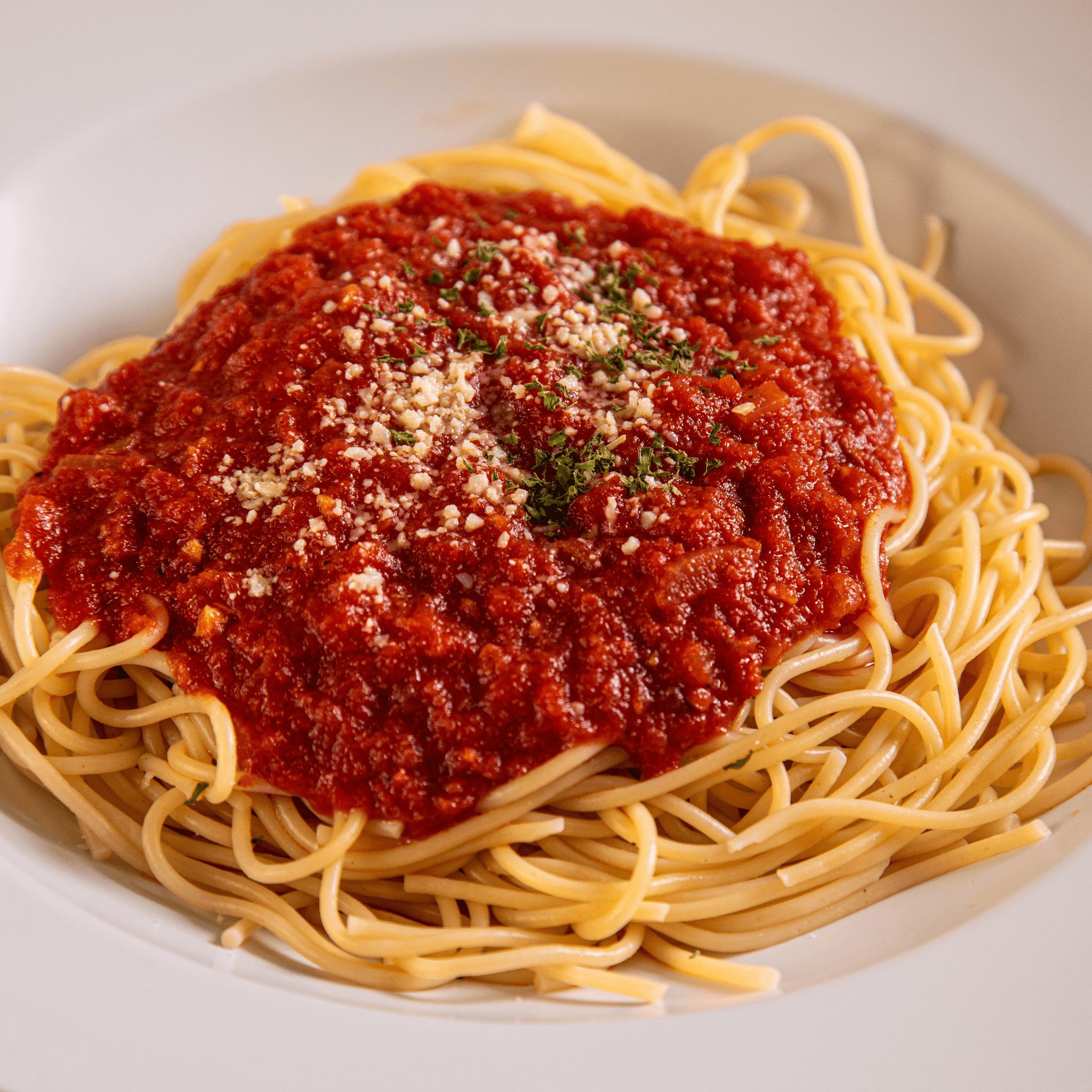 Tomato Sauce Pasta Dinner.