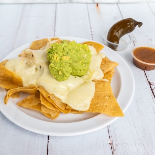 Chips with Cheese & Guacamole on Top.