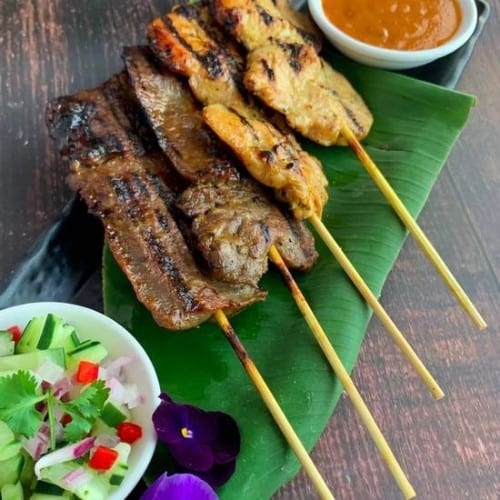 Chicken Sa-te Appetizer.