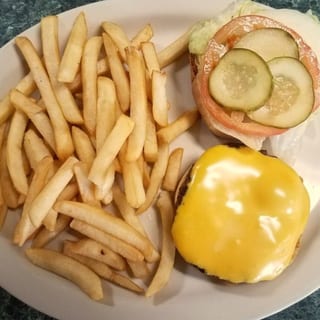 Double Cheese Burger, Fries & Soft Drink