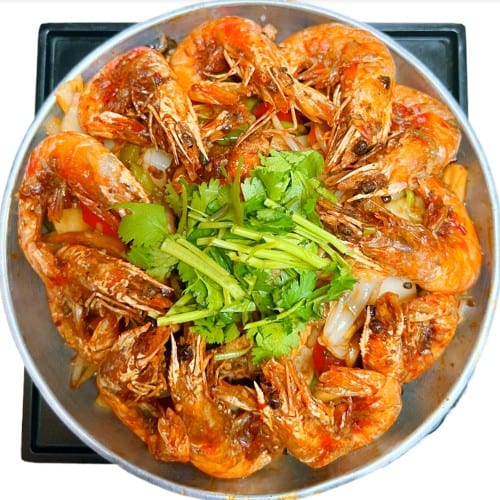 Dry Pot Head-On Shrimp.
