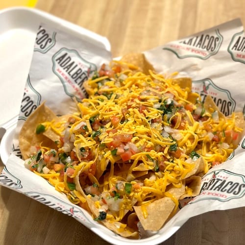 Chips with Cheese & Mexican Salsa Nachos.