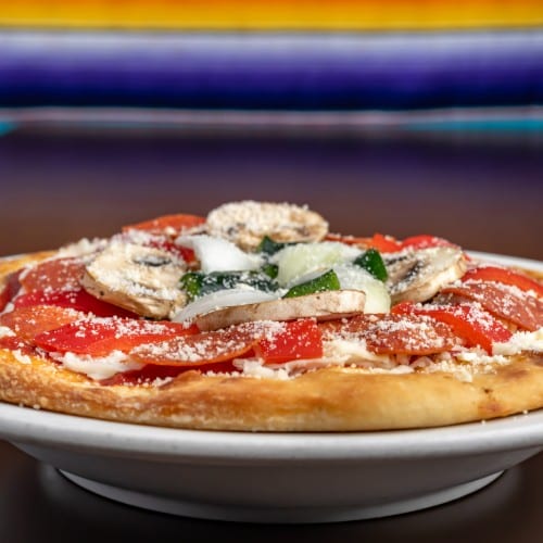 Veggie, Meat Lovers or Supreme Pizza.