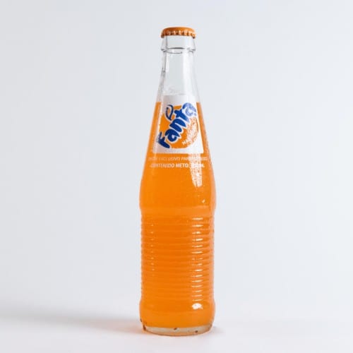 Mexican Fanta 1/2 Liter Glass Bottle.
