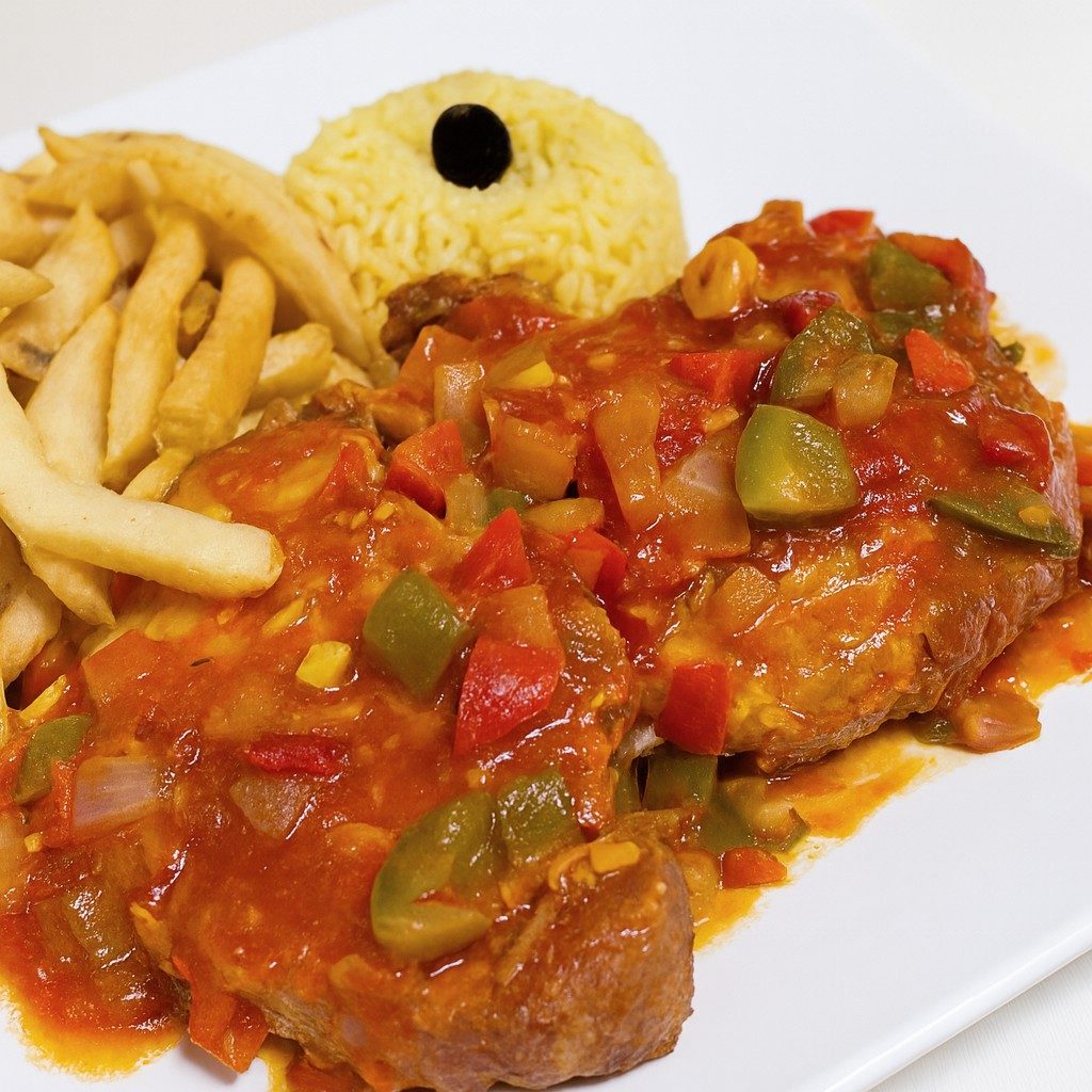 Mr. Chicken Pork Steak.