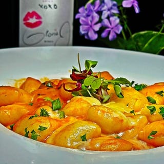 four cheese stuffed Gnocchi Caprese