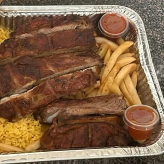Whole BBQ Pork Ribs Rice & French Fries