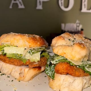 Chicken Caesar Garlic Knot Sandwiches