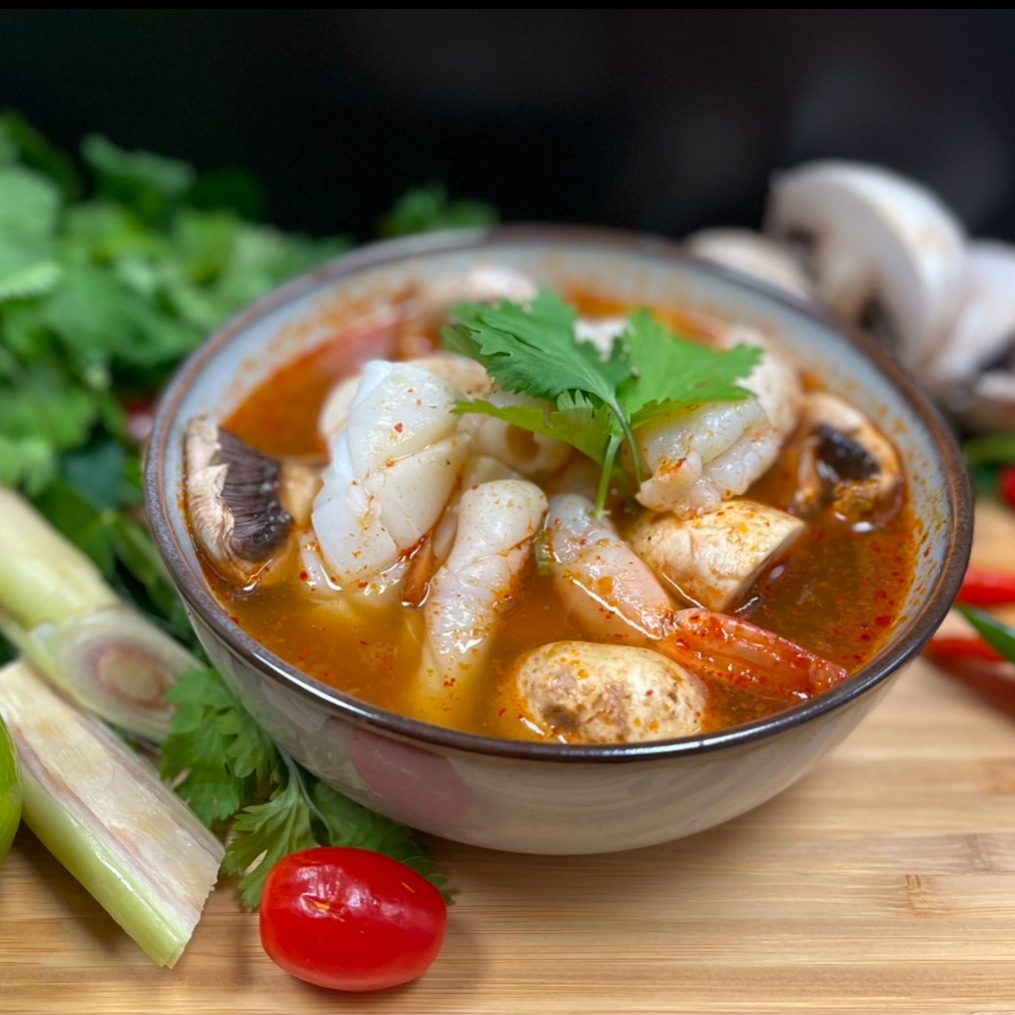 Tom Yum Seafood Soup.