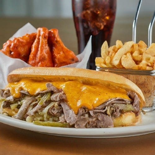 Philly and 5 Pieces Wings Combo.