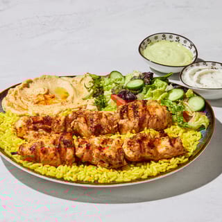 3.Chicken Kabob Plate