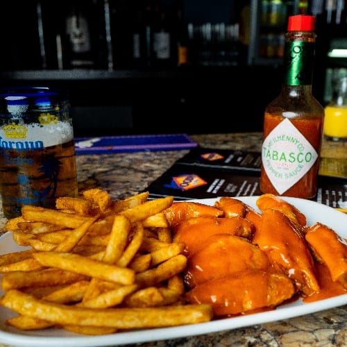 20 Jumbo Wings with Side of Fries.