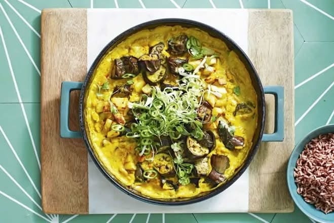 Egg Plant Coconut Curry.
