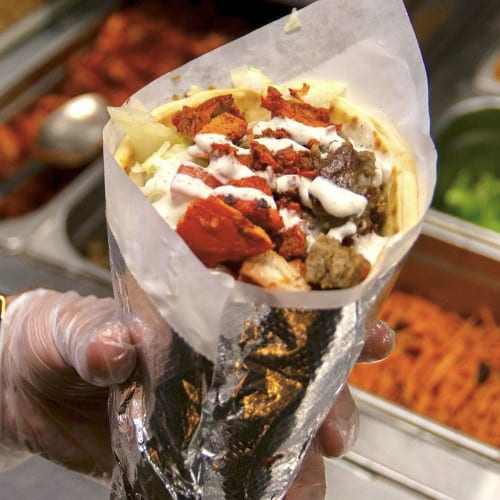 Half Gyro/ Half Chicken Pita.