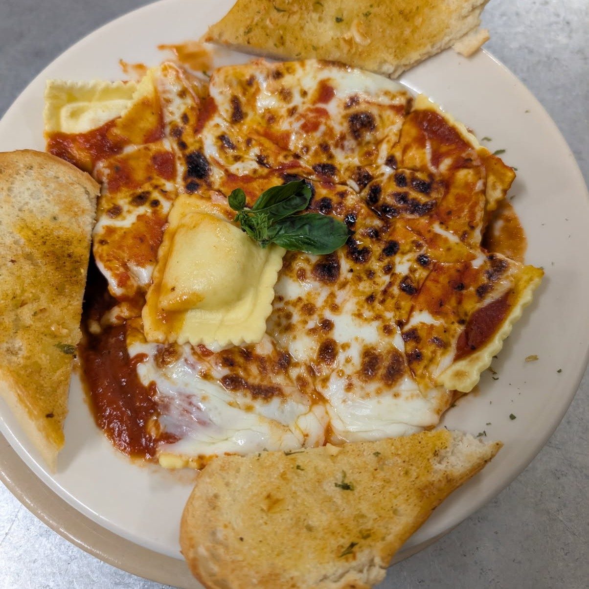 Cheese Ravioli Parmigiana.